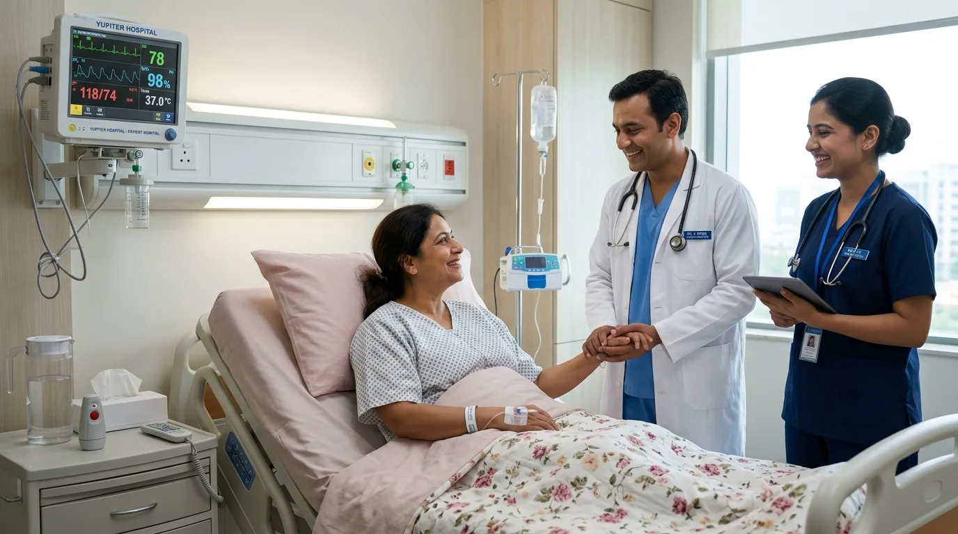 Patient recovery with 24x7 critical care nursing support at Yupiter Hospital ICU